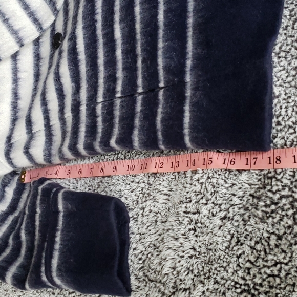 Avec Les Filles Sailor Stripe Double Breasted Peacoat Navy and White Size M NWT - Picture 15 of 16